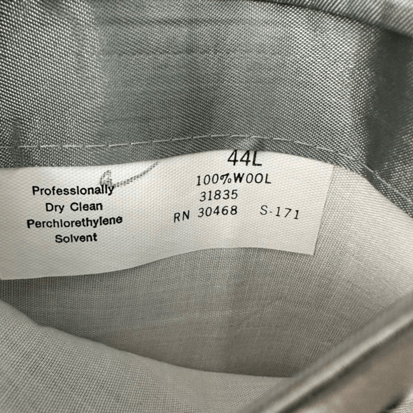 Vintage Wool Mens 44L Sport Coat Tweed Herringbone Jacket Two Button Elbow Patch - Picture 5 of 13